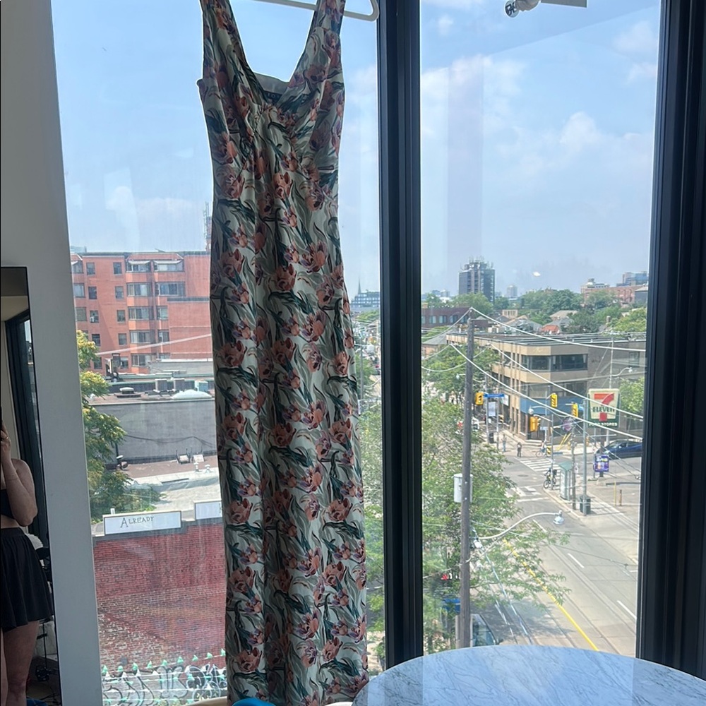 Floral Satin Maxi Dress